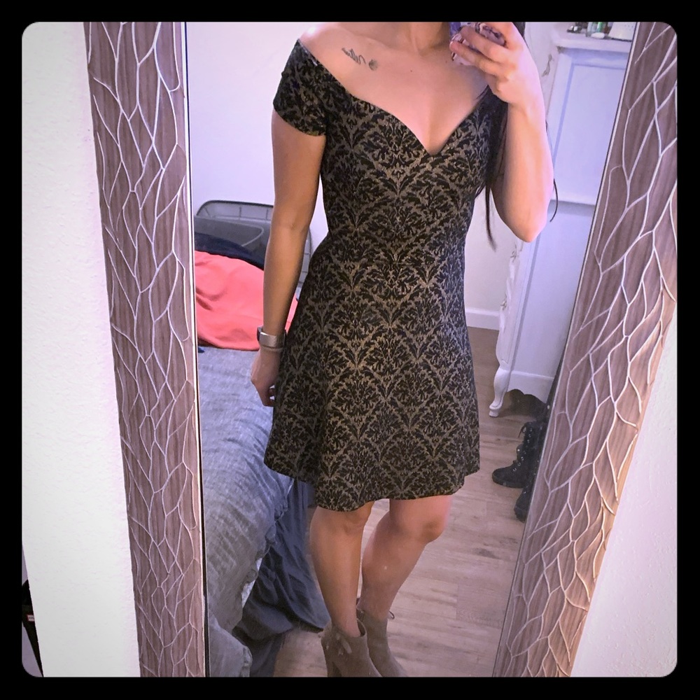 Black and gold dress